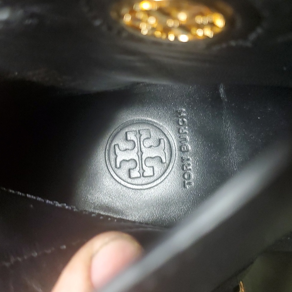 Tory Burch High Heel Boots Size 5M Thick Block Platform Heel Leather - Picture 5 of 5